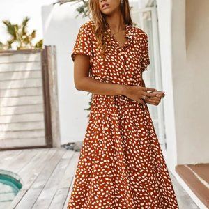 Dalmation Print A-Line Dress